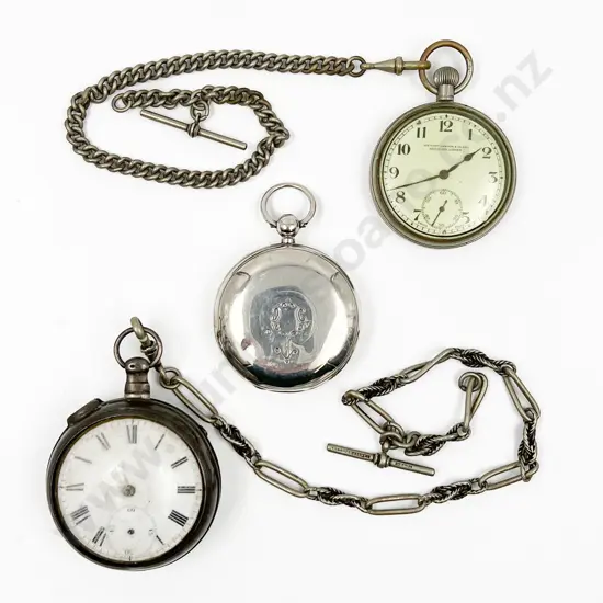 S/S Pear Cased Open Face Key Wind Pocket Watch