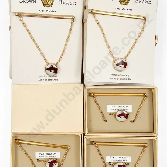 Original Boxed Vintage As New Old Stock of Crown Brand Tie Clips