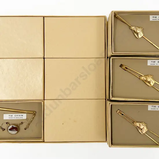 Original Boxed Vintage As New Old Stock of Crown Brand Tie Clips