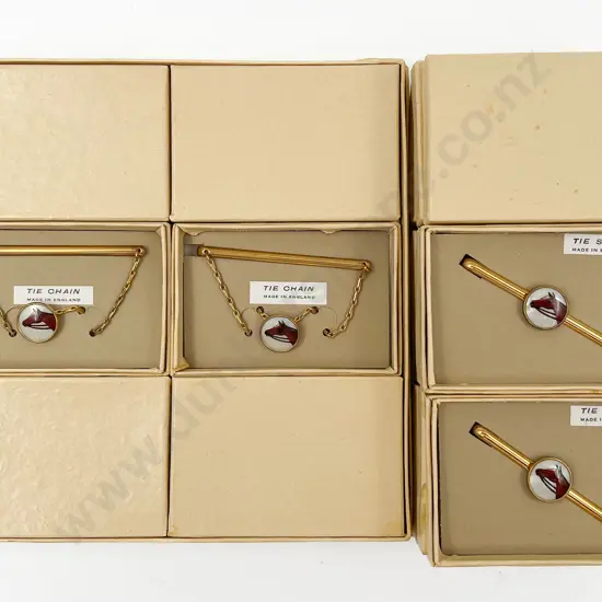 Original Boxed Vintage As New Old Stock of Crown Brand Tie Clips