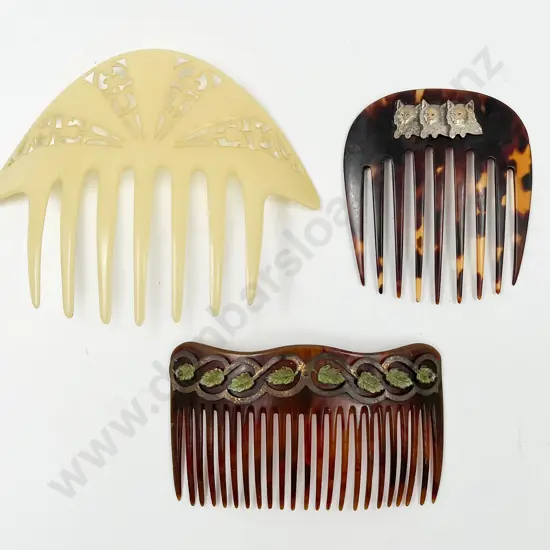 Three Early C20th Hair Combs