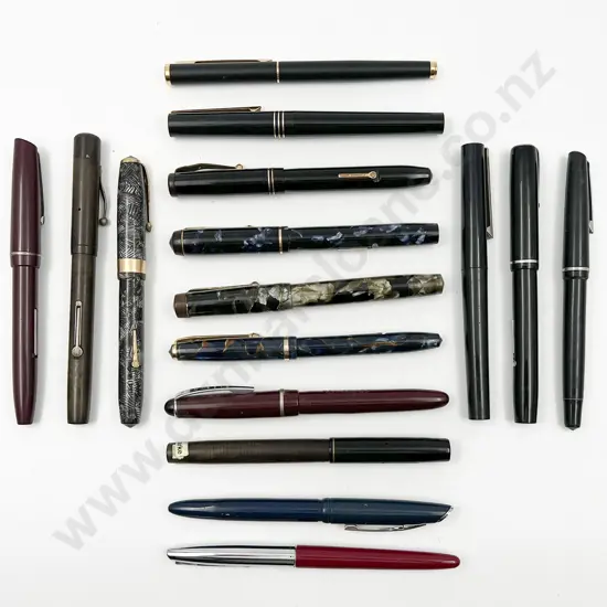 Collection Sixteen Assorted Vintage Fountain Pens