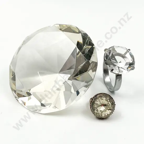 Large Diamond Cut Glass Display