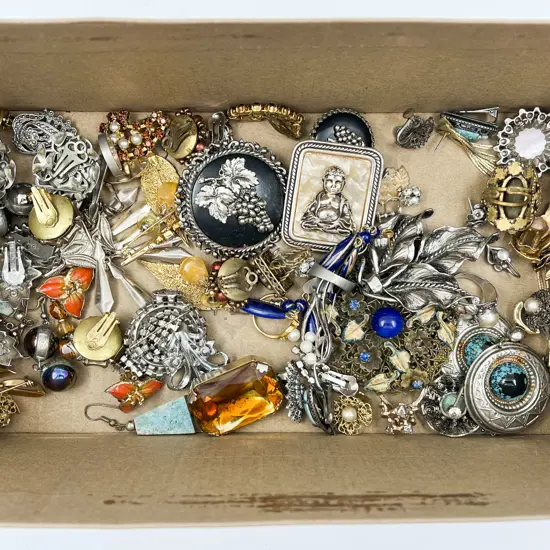 Collection Vintage Costume Brooches and Earrings