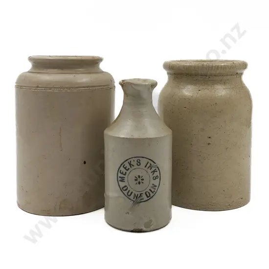 Three Stoneware Containers