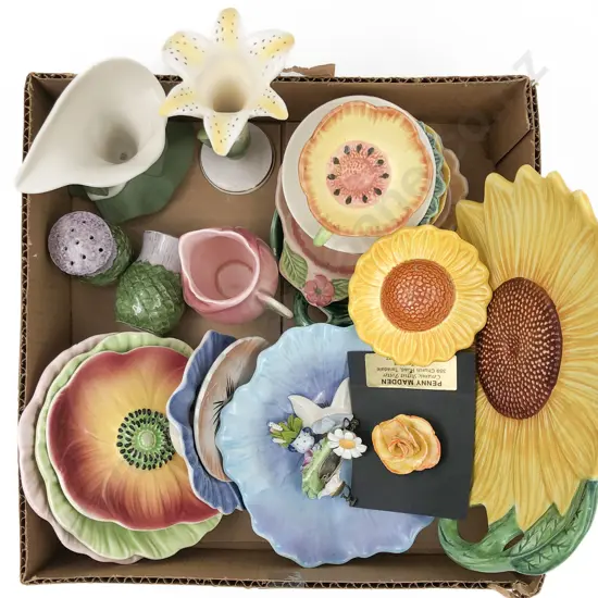 Assortment of Flower Shaped Plates and Dishes and Other