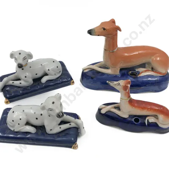 Four Reproduction Staffordshire Dogs