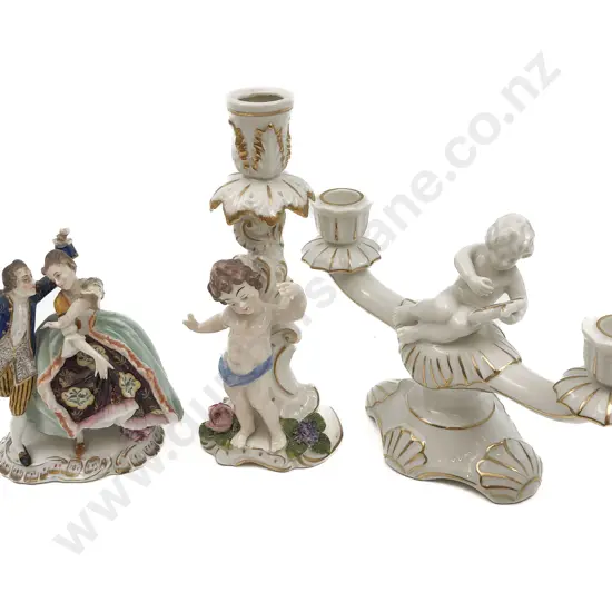 Dresden Candelabra and Two Other