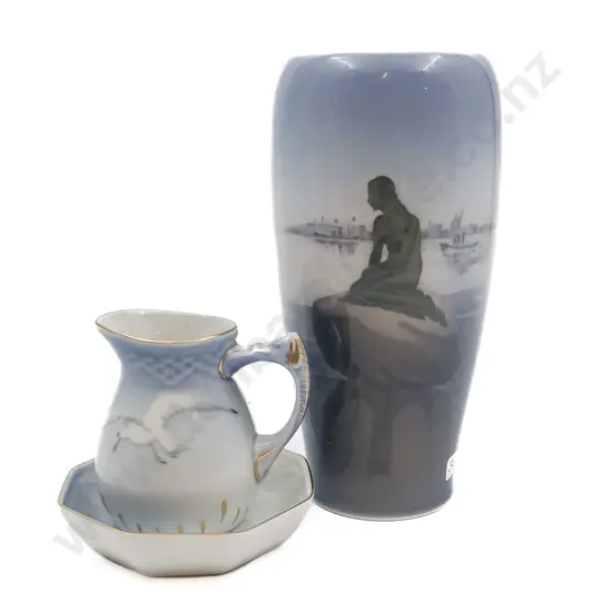 Royal Copenhagen Vase with B&G Jug and Pin Dish