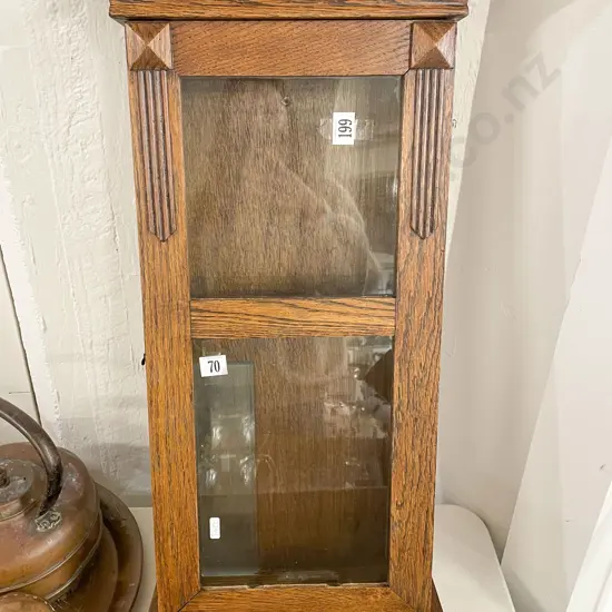 Oak Clock Case Converted Display Cabinet