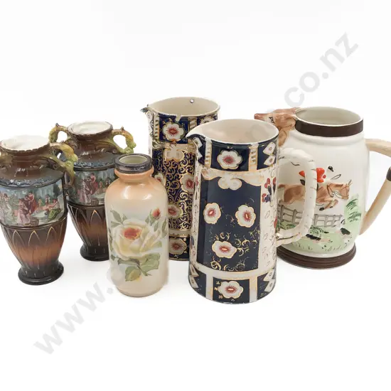 Three Jugs and Three Small Vases