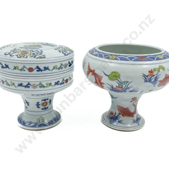 Chinese Lidded Dish and Vase