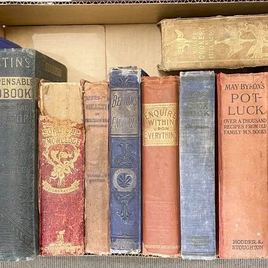 Box of Assorted Vintage Cooking Reference Including Mrs Beetons All About Cookery