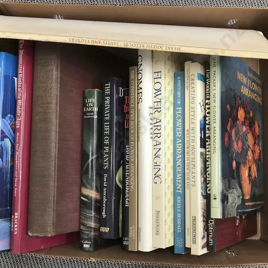 Box of Assorted  Books Including Floral Arrangement Reference