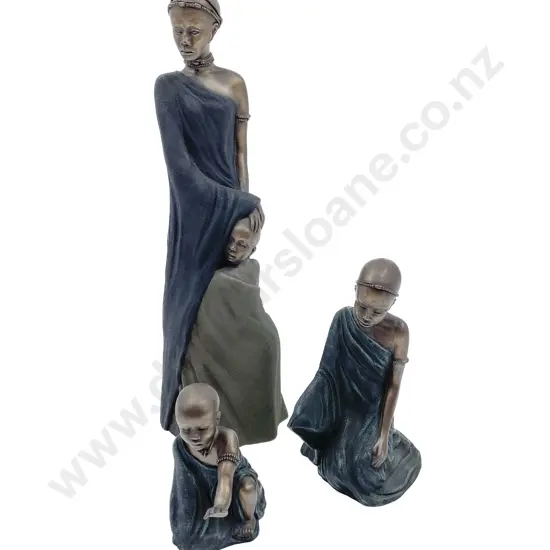 Soul Journeys Figure Group "Mashavu - A Sisters Care" Together With Two Similar Figures