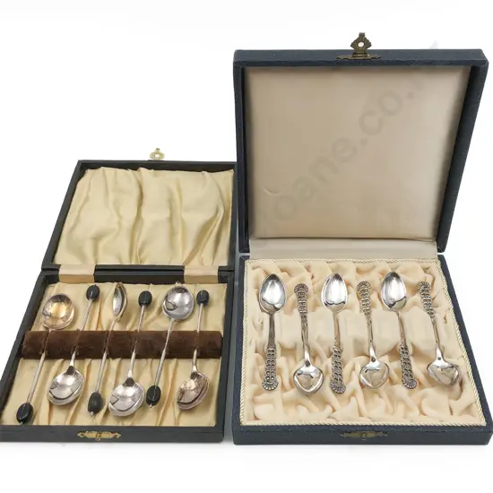 Boxed Set of Six S/S Tea Spoons Together With Boxed S/P Tea Spoons