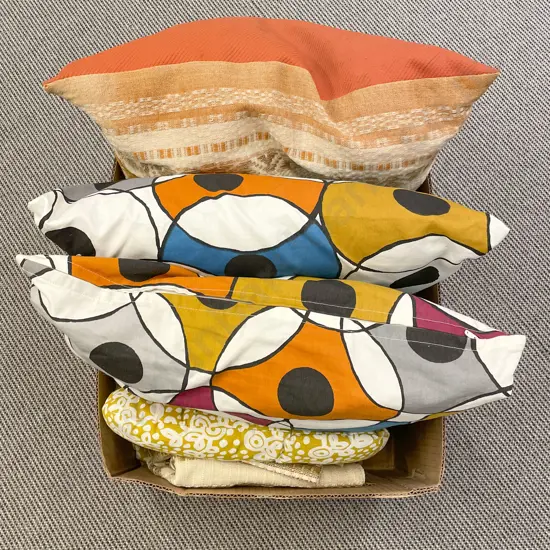 Box of Assorted Cushions etc