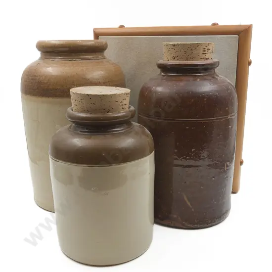 Three Stoneware Crocks (of sizes) together with other