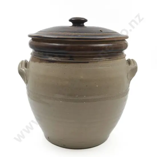 Lidded Stoneware Crock