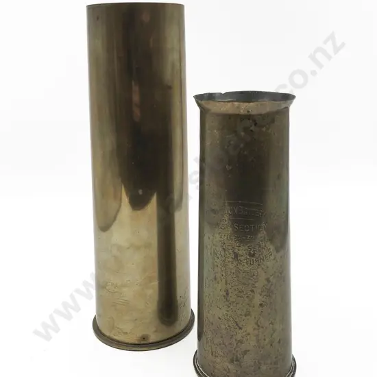 Two Brass Artillery Shells