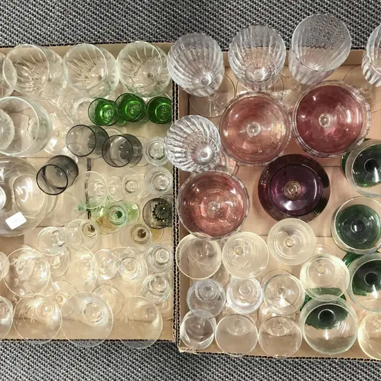 Two Boxes of Assorted Glassware including Decanter