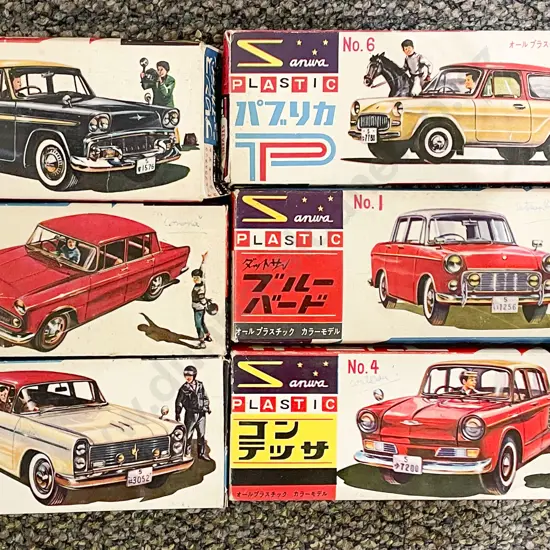 Six Sanwa Toy Car Kit Sets