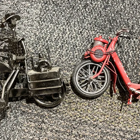 Two Metal Bike Ornaments