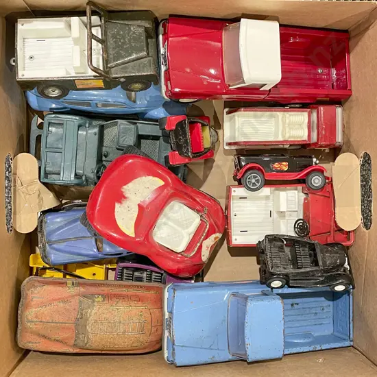 Box of Assorted Vintage Toy Cars