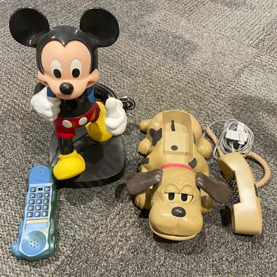 Two Novelty Telephones Including Mickey Mouse