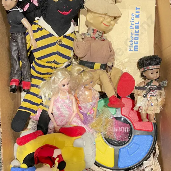 Box of Assorted Toys Including Simon