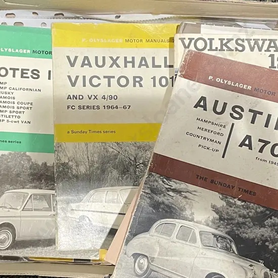 Box of Vintage Car Manuals