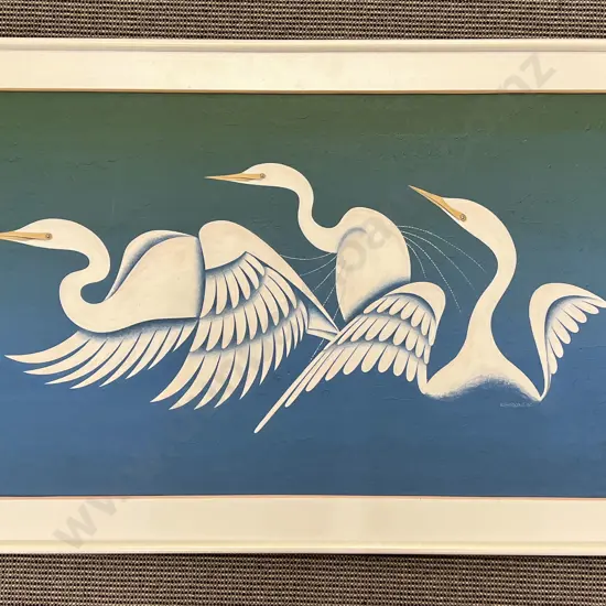 Ron Hubbard - Kotuku - acrylic on board