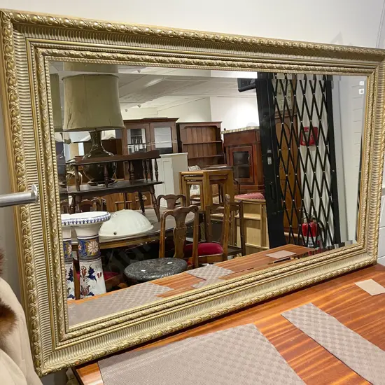 Large Bevel Edged Gilt Framed Wall Mirror