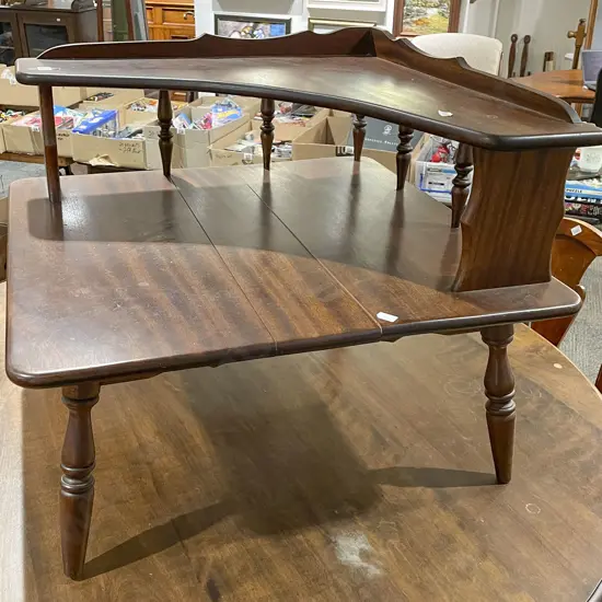 Mahogany Two Tier Occasional Table With Stick Back Supports
