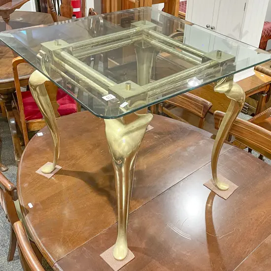 Brass Coffee Table With Glass Top