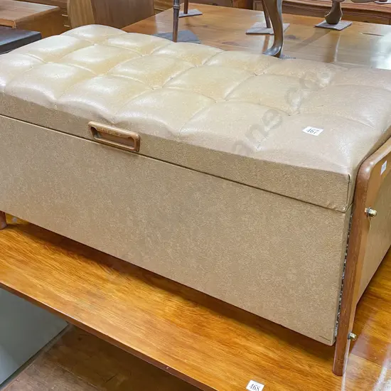 Mid Century Button Topped Blanket Box