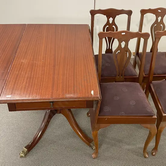 Drop Leaf Dining Table with Four Chairs