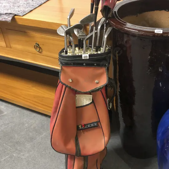 Vintage Golf Clubs and Bag