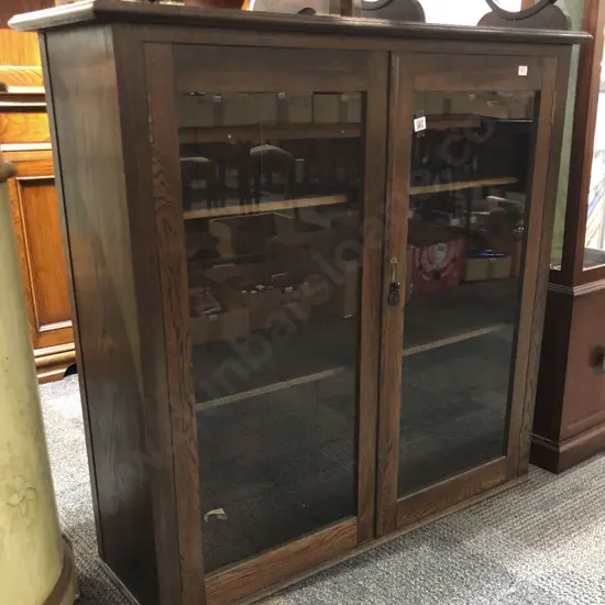 Oak Glazed Door Display Cabinet