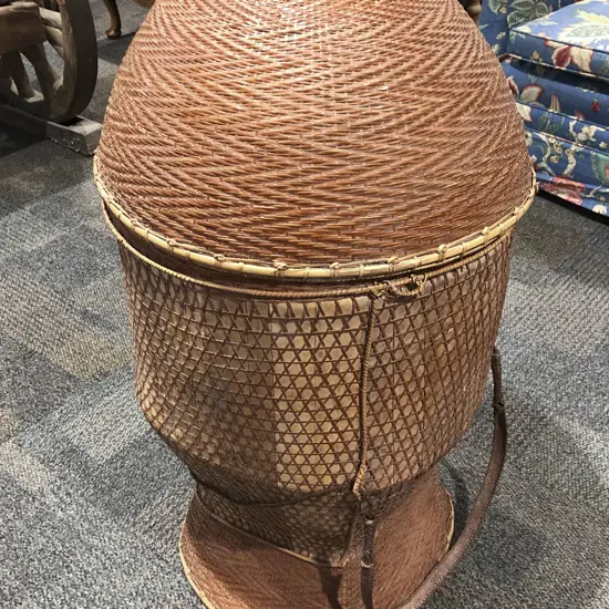 Lidded Cane Basket