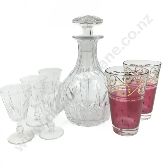 Small Qty of Victorian Glass Including Decanter (7)