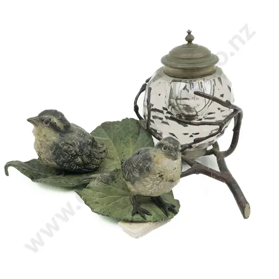 Victorian Austrian Cast Metal Novelty Inkstand