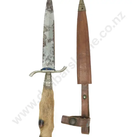 German Double Edged Hunting Blade with Goat Hoof Handle