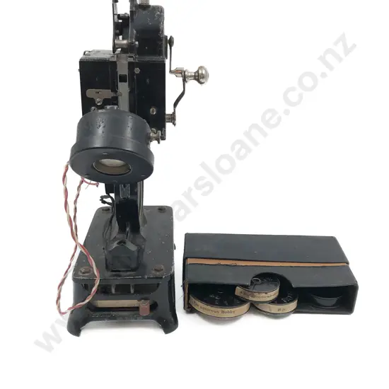 Vintage Pathe Baby Film Projector with Small Box of Film
