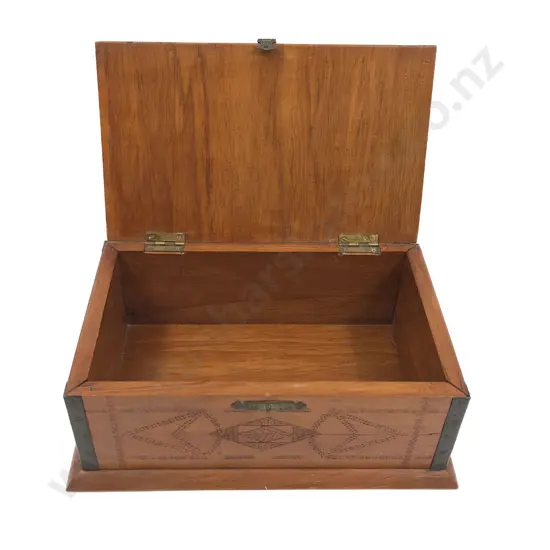 Colonial Naive Carved Wooden Box