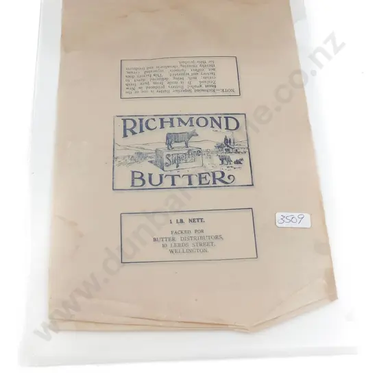 Three Vintage Richmond Butter Packet Labels