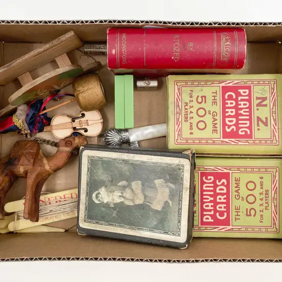 Box of Assorted Vintage Including Playing Cards