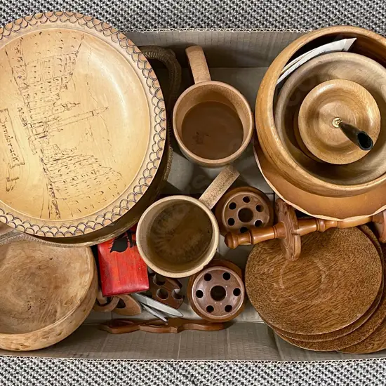 Box of Assorted Woodware