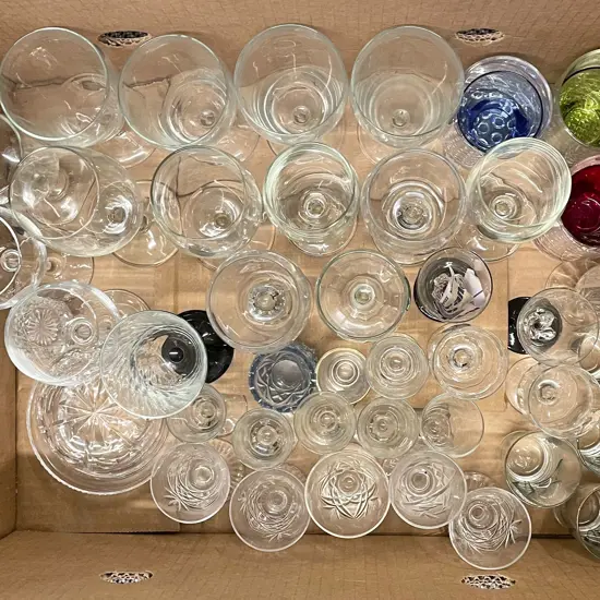 Box of Assorted Crystal and Glassware