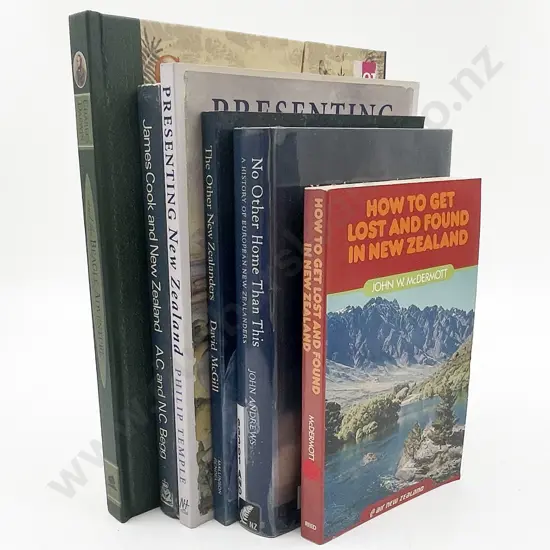 Six Assorted Non-Fiction Mostly NZ Books Incl. James Cook and New Zealand